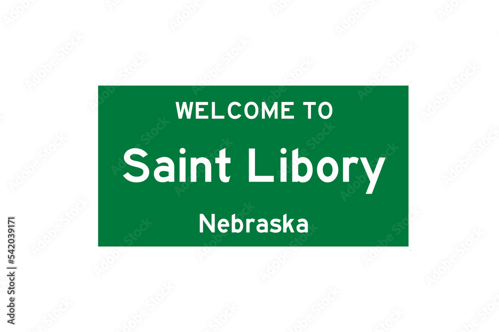 Saint Libory, Nebraska, USA. City limit sign on transparent background. Saint Libory, Nebraska, USA. City limit sign on transparent background.