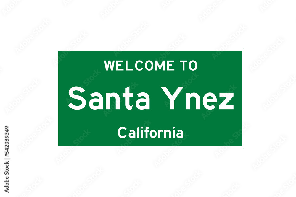 Santa Ynez, California, USA. City limit sign on transparent background. Santa Ynez, California, USA. City limit sign on transparent background.