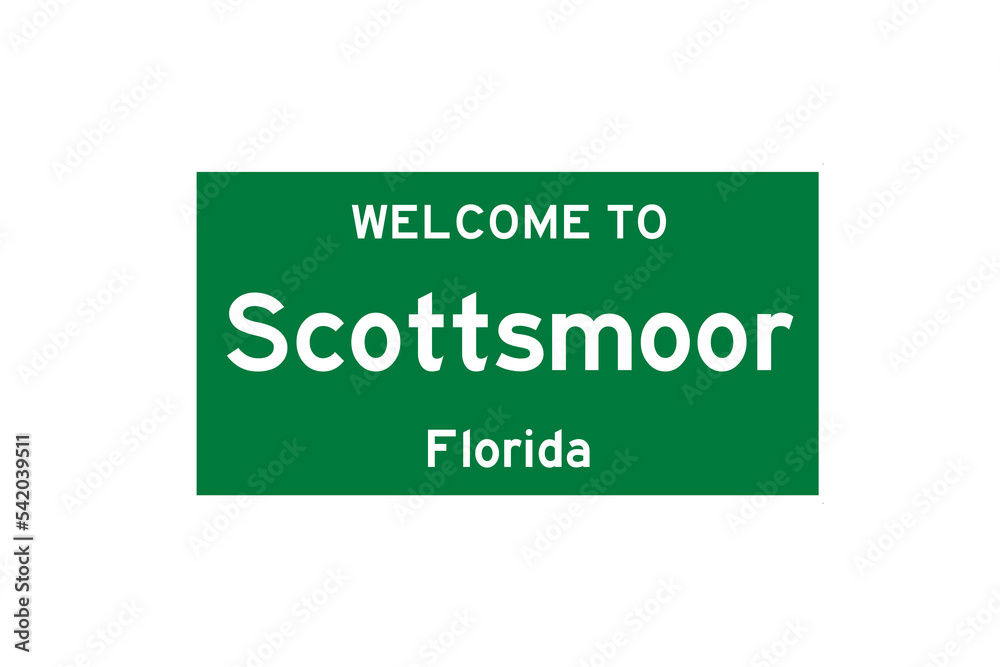 Scottsmoor, Florida, USA. City limit sign on transparent background. Scottsmoor, Florida, USA. City limit sign on transparent background.