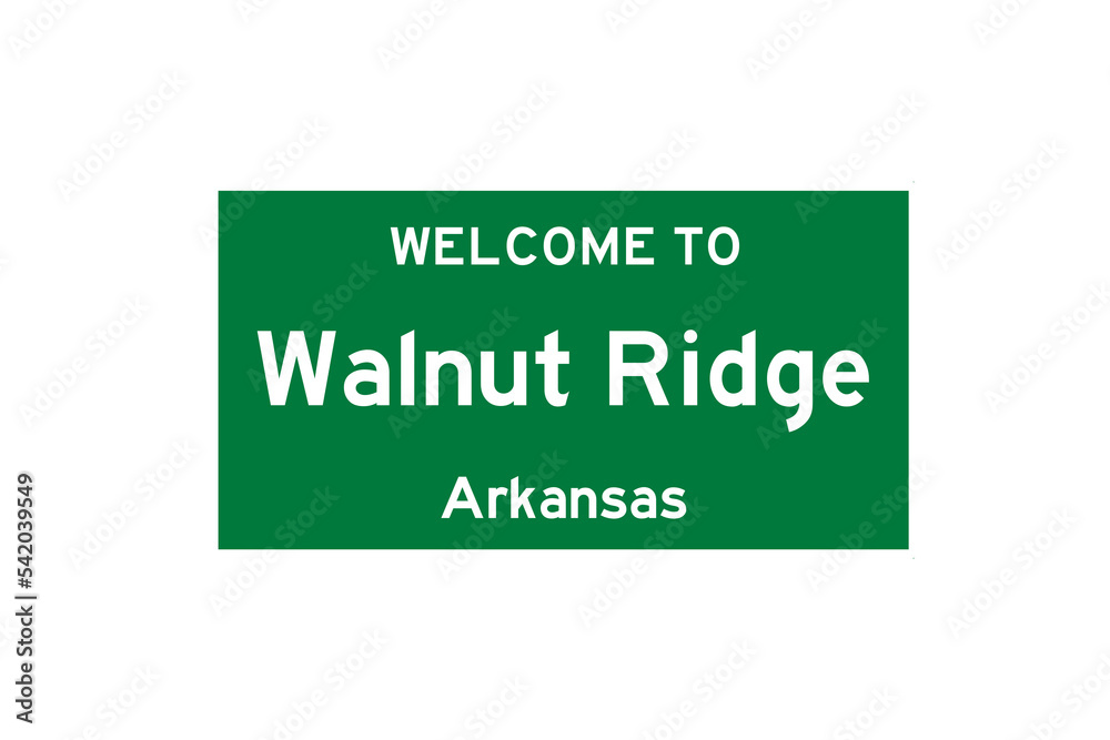 Walnut Ridge, Arkansas, USA. City limit sign on transparent background. Walnut Ridge, Arkansas, USA. City limit sign on transparent background.