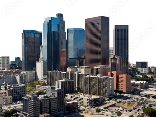 Fotografia Downtown Los Angeles skyline isolated.