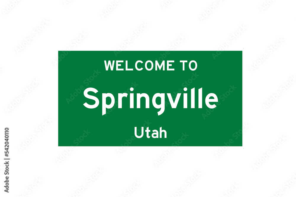 Springville, Utah, USA. City limit sign on transparent background. Springville, Utah, USA. City limit sign on transparent background.