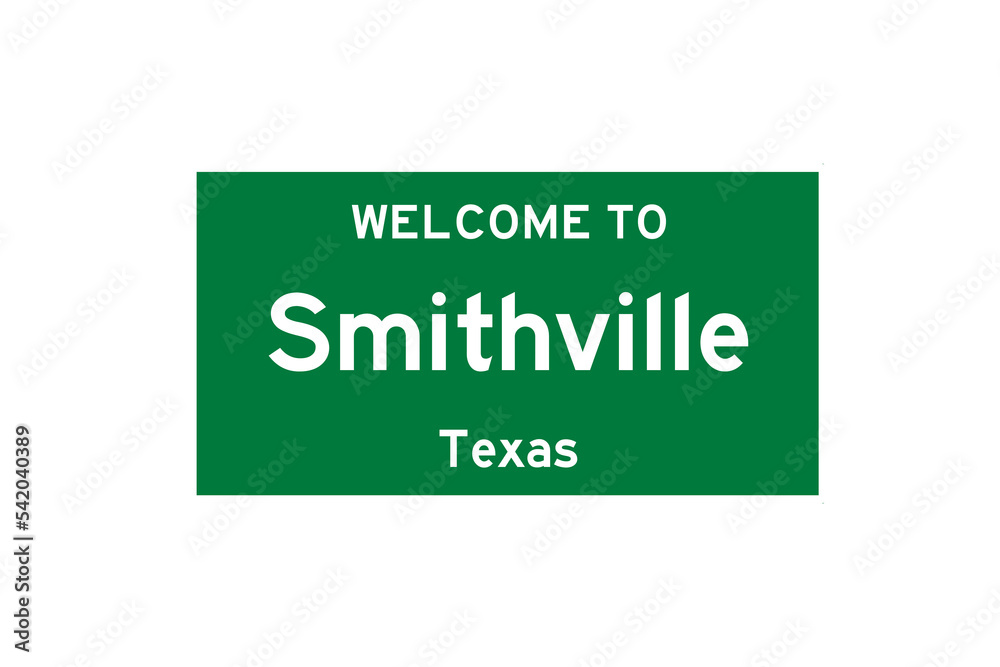 Smithville, Texas, USA. City limit sign on transparent background. Smithville, Texas, USA. City limit sign on transparent background.