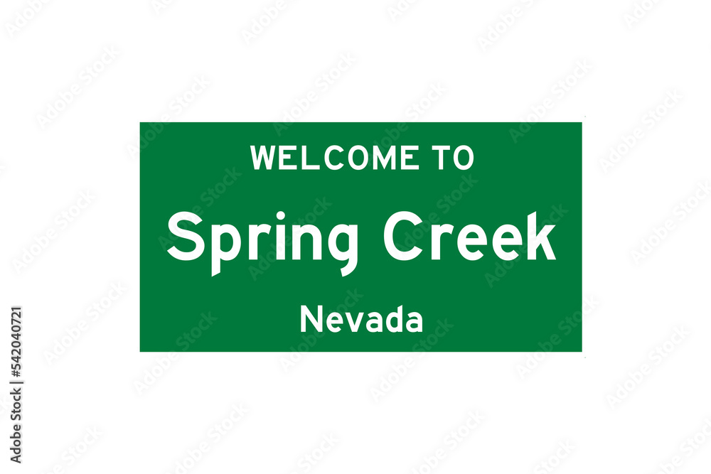 Spring Creek, Nevada, USA. City limit sign on transparent background. Spring Creek, Nevada, USA. City limit sign on transparent background.