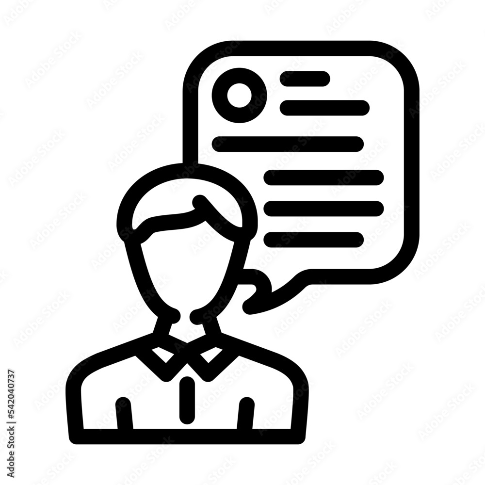 customer review testimonial line icon vector. customer review testimonial sign. isolated contour symbol black illustration