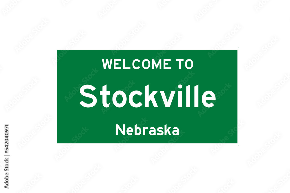 Stockville, Nebraska, USA. City limit sign on transparent background. Stockville, Nebraska, USA. City limit sign on transparent background.