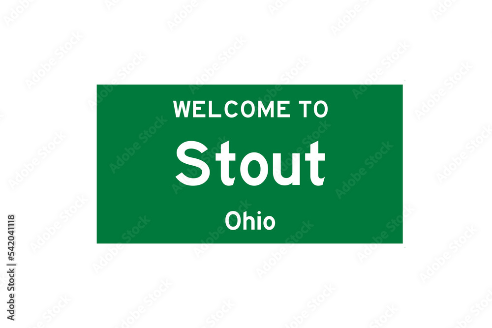 Stout, Ohio, USA. City limit sign on transparent background. Stout, Ohio, USA. City limit sign on transparent background.