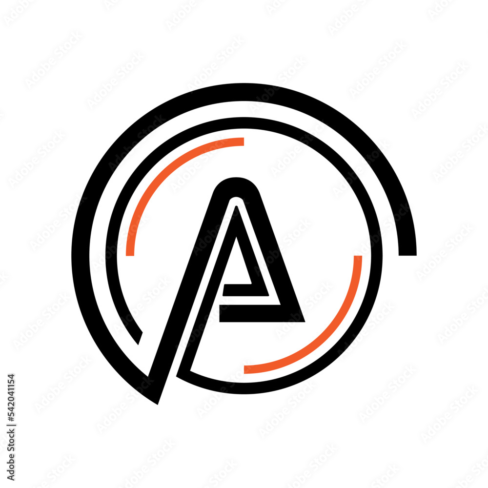 'a' geometric round logo icon pattern 'a' geometric round logo icon pattern