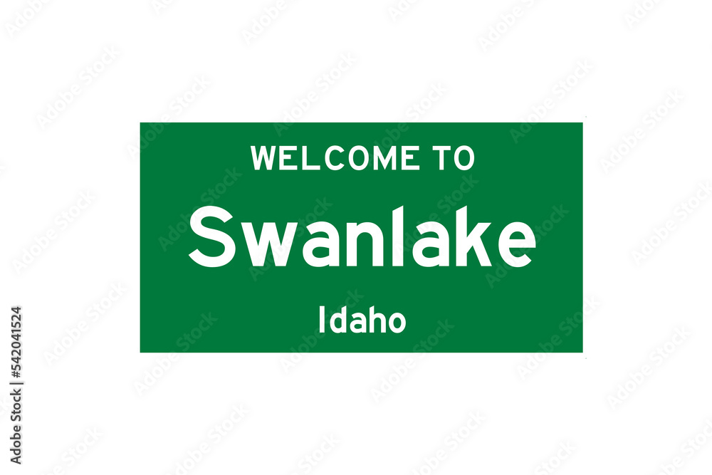 Swanlake, Idaho, USA. City limit sign on transparent background. Swanlake, Idaho, USA. City limit sign on transparent background.