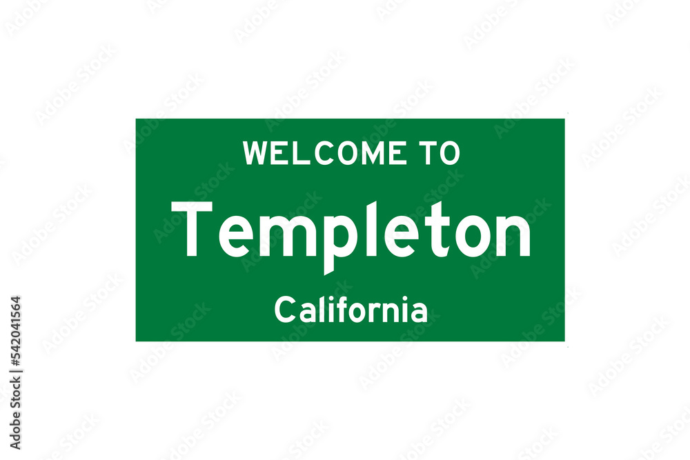 Templeton, California, USA. City limit sign on transparent background. Templeton, California, USA. City limit sign on transparent background.