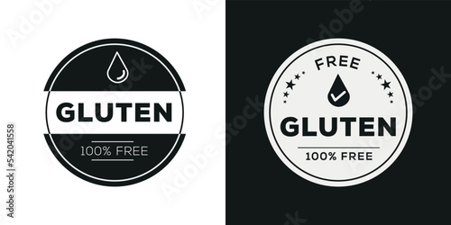(Gluten free) label sign, vector illustration.