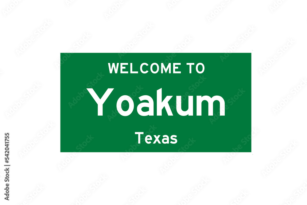 Yoakum, Texas, USA. City limit sign on transparent background. Yoakum, Texas, USA. City limit sign on transparent background.