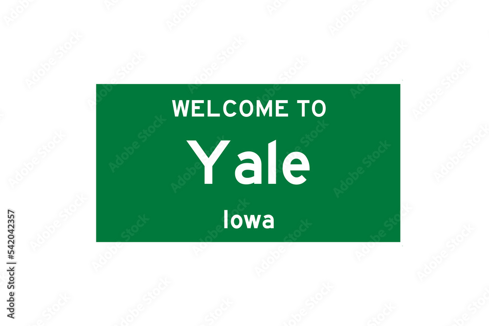 Yale, Iowa, USA. City limit sign on transparent background. Yale, Iowa, USA. City limit sign on transparent background.