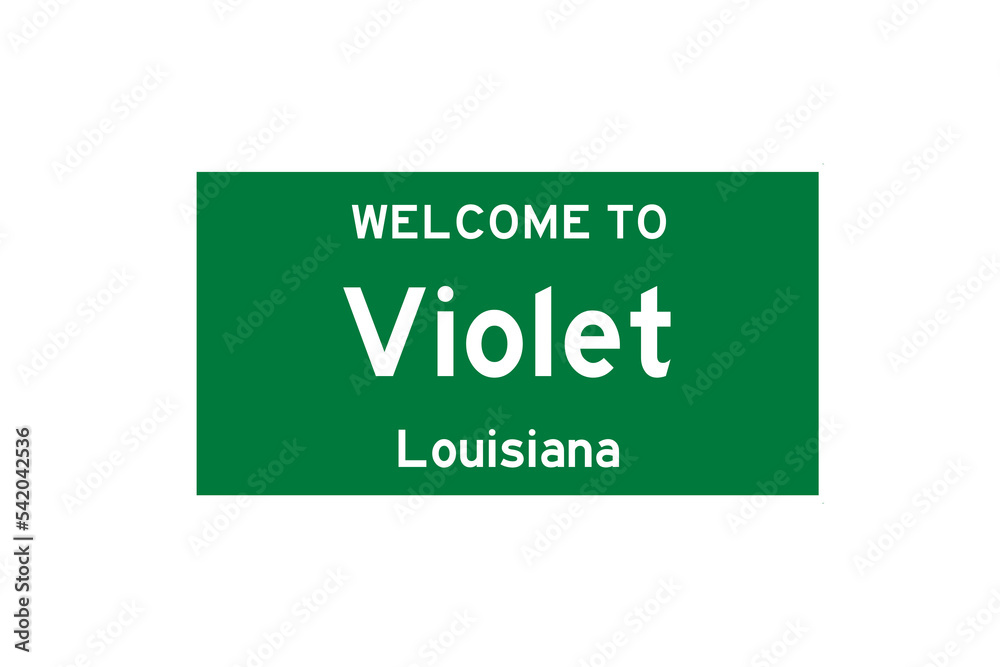 Violet, Louisiana, USA. City limit sign on transparent background. Violet, Louisiana, USA. City limit sign on transparent background.