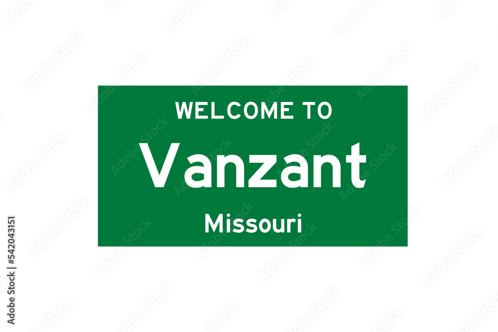 Vanzant, Missouri, USA. City limit sign on transparent background. Vanzant, Missouri, USA. City limit sign on transparent background.