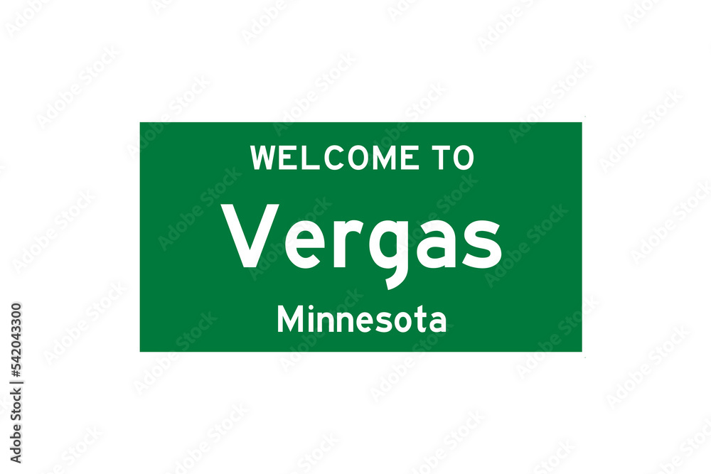 Vergas, Minnesota, USA. City limit sign on transparent background. Vergas, Minnesota, USA. City limit sign on transparent background.