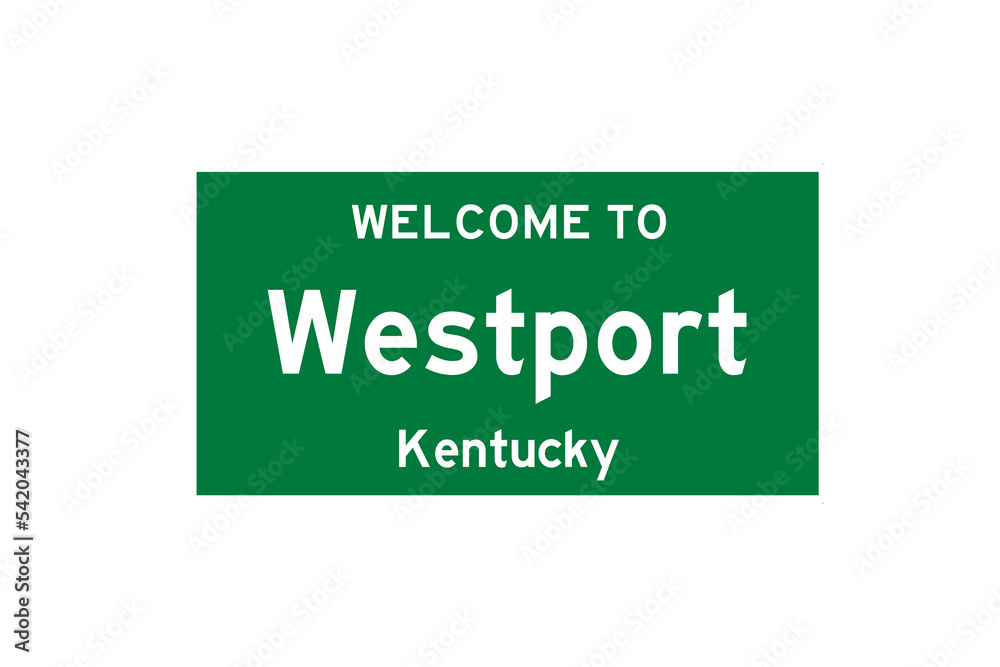 Westport, Kentucky, USA. City limit sign on transparent background. Westport, Kentucky, USA. City limit sign on transparent background.