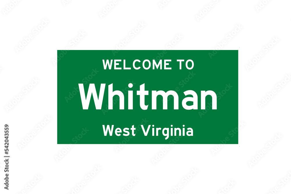 Whitman, West Virginia, USA. City limit sign on transparent background. Whitman, West Virginia, USA. City limit sign on transparent background.