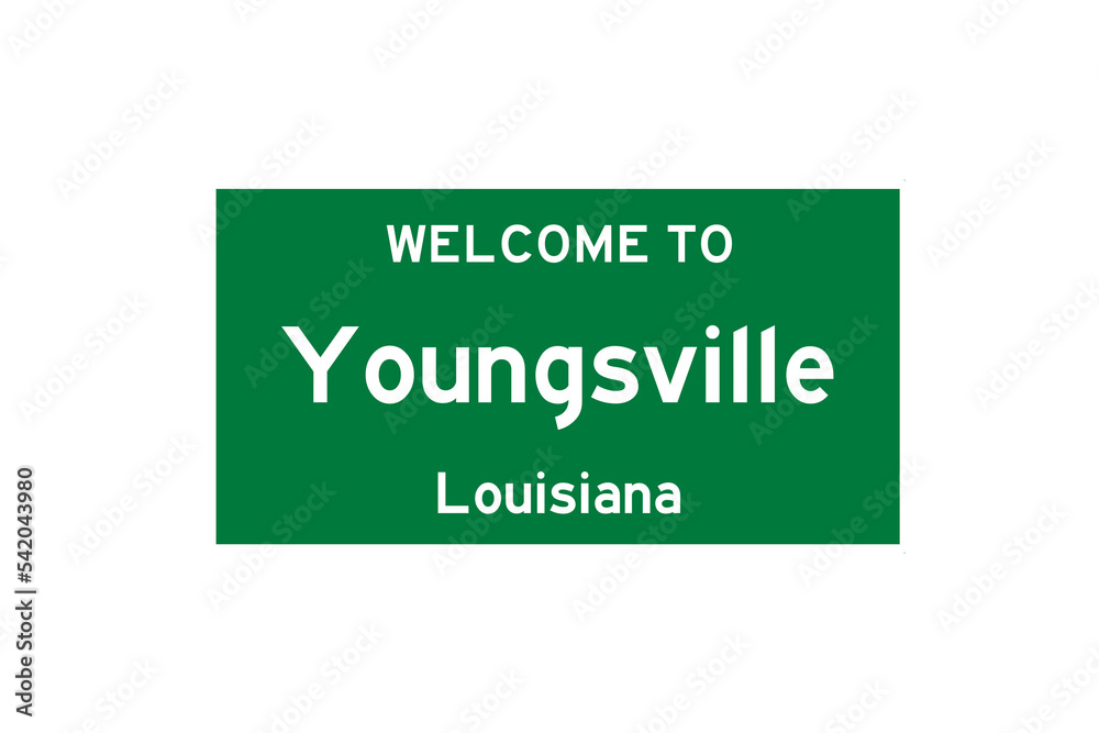 Youngsville, Louisiana, USA. City limit sign on transparent background. Youngsville, Louisiana, USA. City limit sign on transparent background.