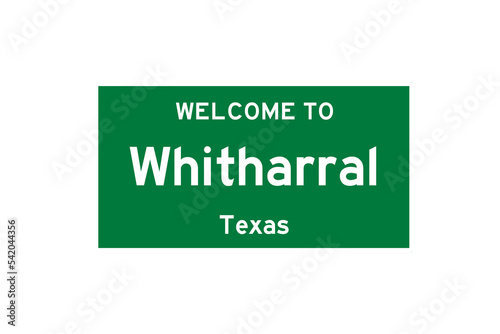 Whitharral, Texas, USA. City limit sign on transparent background.  photo