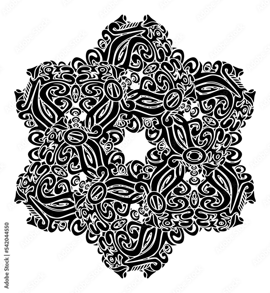 The illustrations and clipart. Abstract image. Mandala pattern on white background.