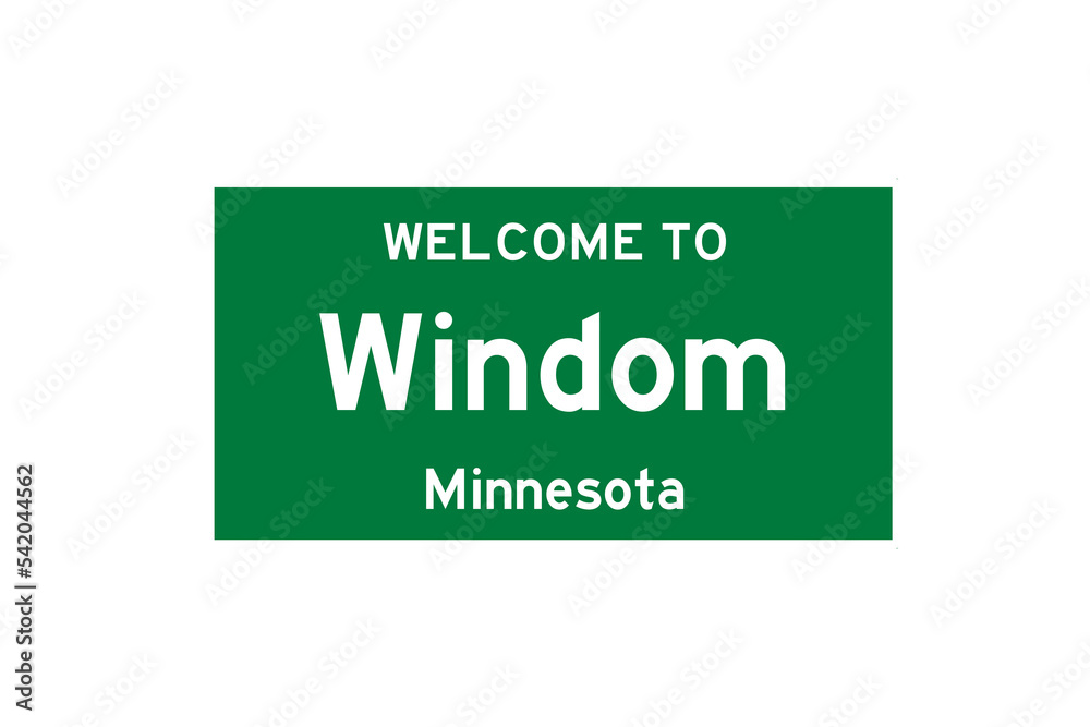 Windom, Minnesota, USA. City limit sign on transparent background. Windom, Minnesota, USA. City limit sign on transparent background.
