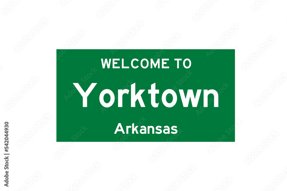 Yorktown, Arkansas, USA. City limit sign on transparent background. Yorktown, Arkansas, USA. City limit sign on transparent background.