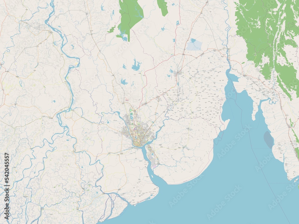 Obraz premium Yangon, Myanmar. OSM. No legend