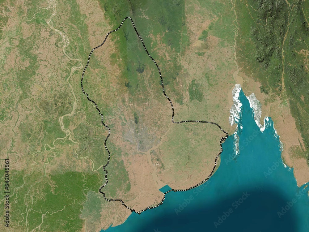 Yangon, Myanmar. Low-res satellite. No legend Yangon, Myanmar. Low-res satellite. No legend
