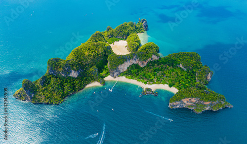 Aerial view of Koh Hong island in Krabi province, Thailand