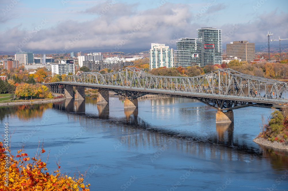 Ottawa, Ontario - October, 19: The Alexandra Bridge. The Bridge connects Ottawa and Gatinaeu.