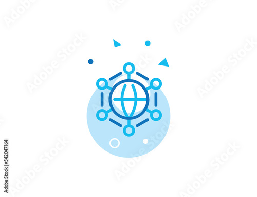 Global Network Stroke Line Icon