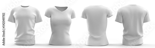 T-Shirt front-back, man and female transparent background high quality details - 3d rendering
