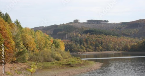 Obernautal dam in Siegerland during dry spells photo