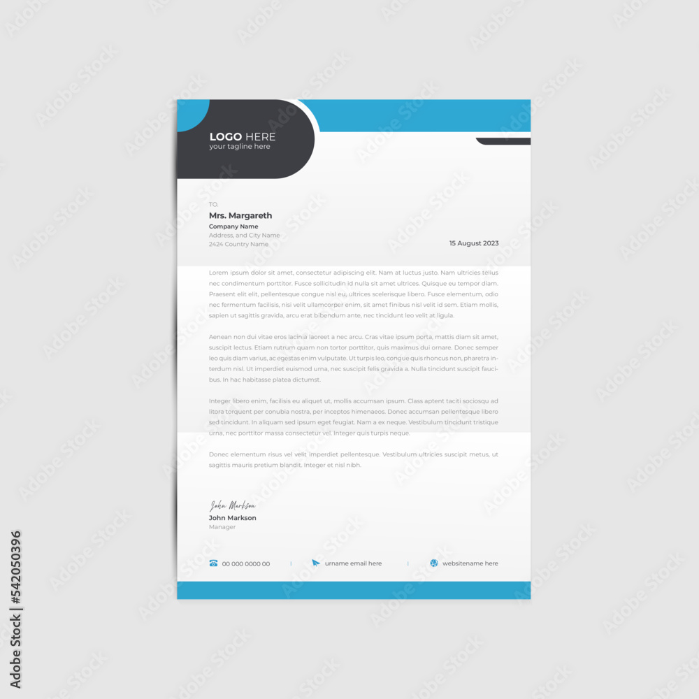 Modern business style letterhead template vector
Modern business style letterhead template vector