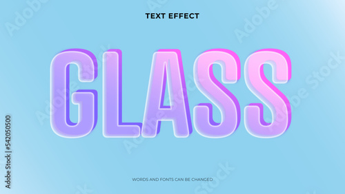 editable frosted glass text effect