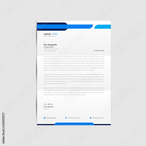 Modern corporate letterhead template design