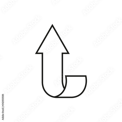 Arrow up icon. Vector. Line style. 