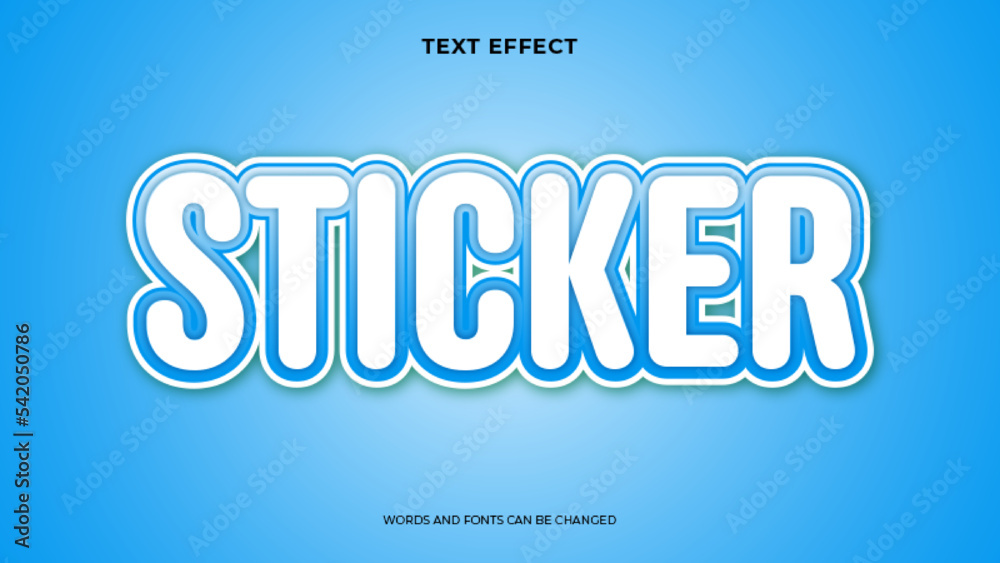 editable sticker text effect