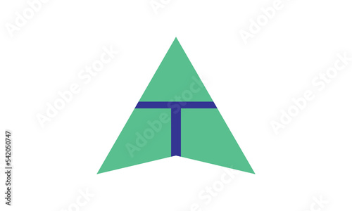 AT, TA Letter Logo Design with line. Lettering Logo Vector Illustration.