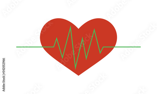 2d illustration heart beat design for background