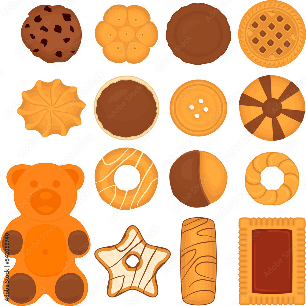 Various sweet tasty cookie