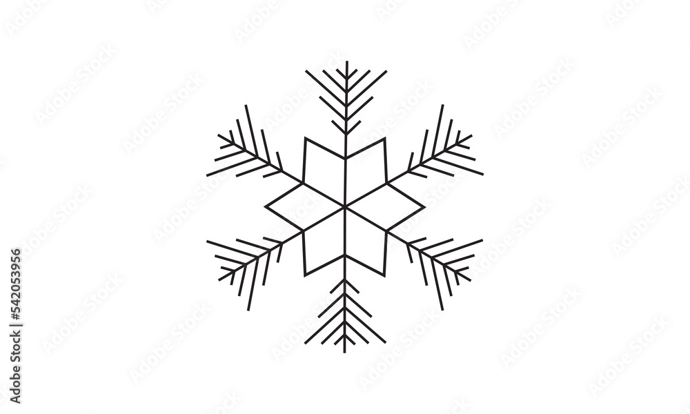 Isolated snowflake vector icon Xmas winter decorate ornament