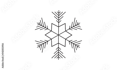 Isolated snowflake vector icon Xmas winter decorate ornament
