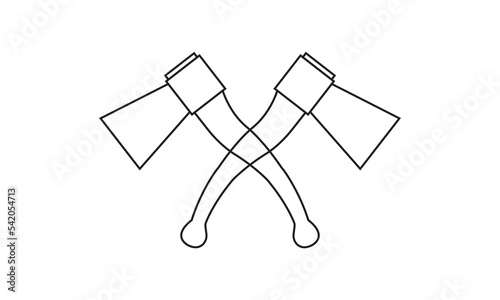 Crossed Axes, Crossed Broad axe, medieval axe, Battle axe, executioner axe in vector