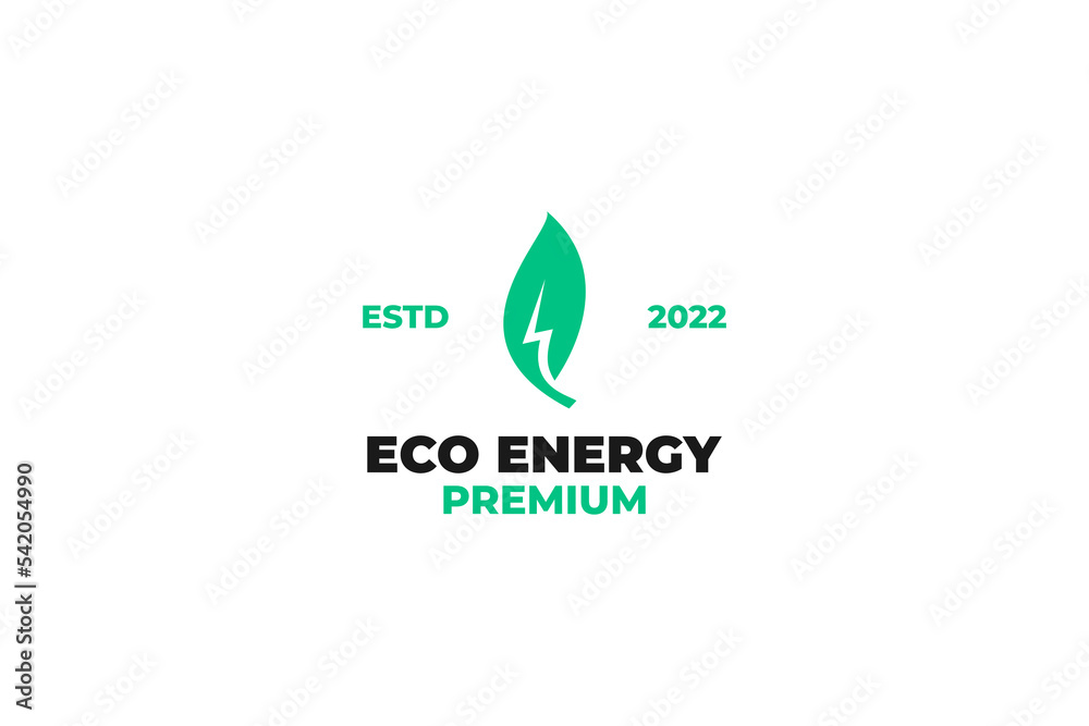 Flat eco energy logo design vector illustration Flat eco energy logo design vector illustration