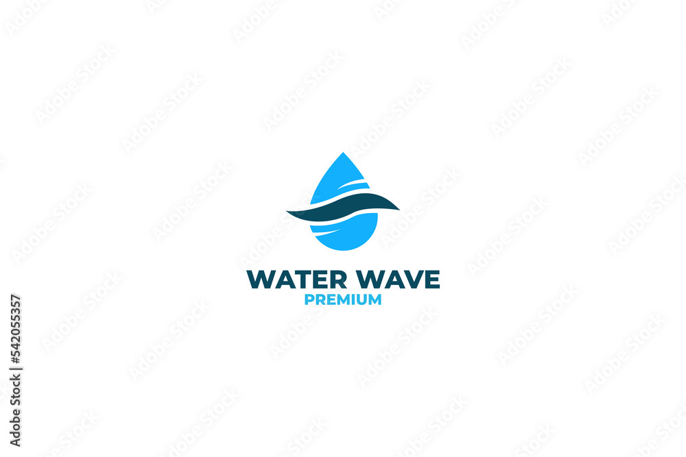 Flat water drop wave logo design vector illustration Flat water drop wave logo design vector illustration