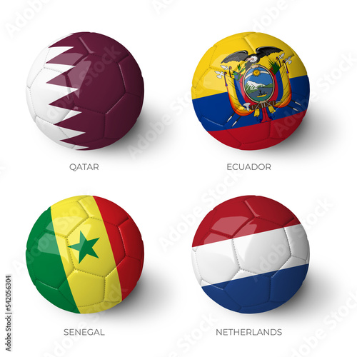 Balls with flags on white background (ID: 542056304)