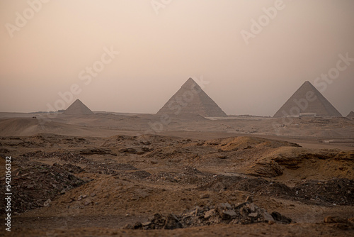 Giza Pyramids Plato overview  Cairo  Egypt