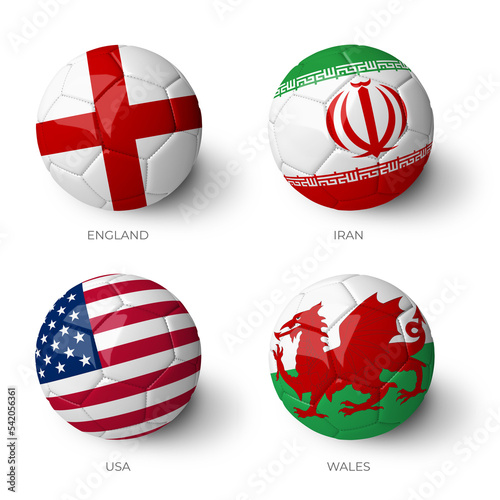 Balls with flags on white background (ID: 542056361)